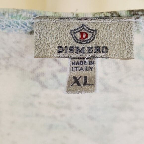 Dismero Made in Italy V-Neck Abstract Print Top XL Lightweight Stretch Blouse - Picture 2 of 4
